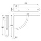 SHELF BRACKET 25x20cm GRAY / 90Kg