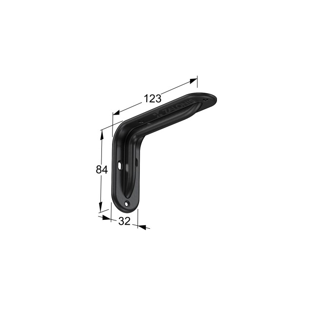 SHELF BRACKET m.108 / 123x84mm / 35Kg/PAIR / BLACK