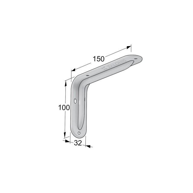 SHELF BRACKET m.108 / 150x100mm / 35Kg/PAIR / WHITE