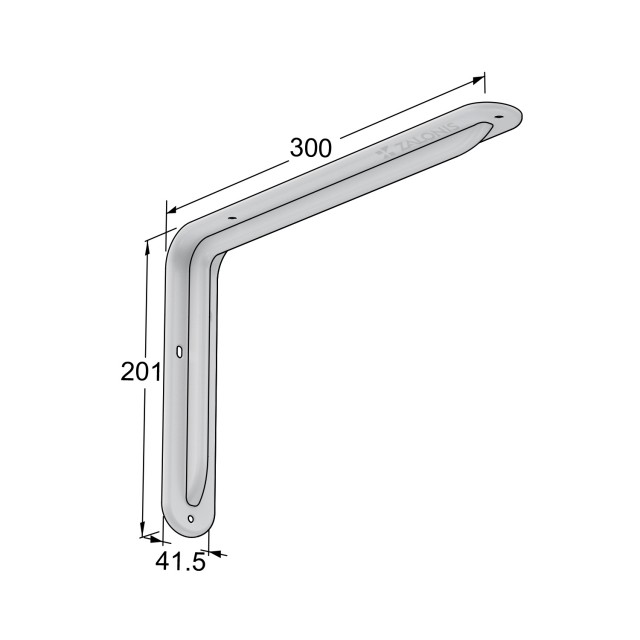 SHELF BRACKET m.108 / 300x201mm / 40Kg/PAIR / WHITE