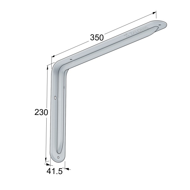 SHELF BRACKET m.108 / 350x230mm / 35Kg/PAIR / WHITE