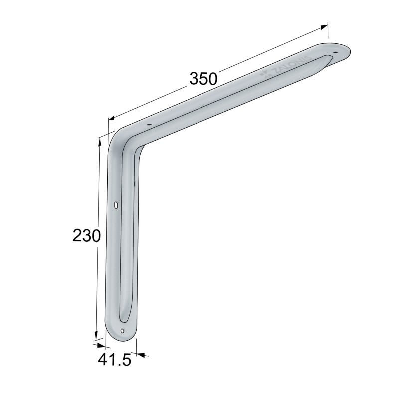SHELF BRACKET m.108 / 350x230mm / 35Kg/PAIR / WHITE