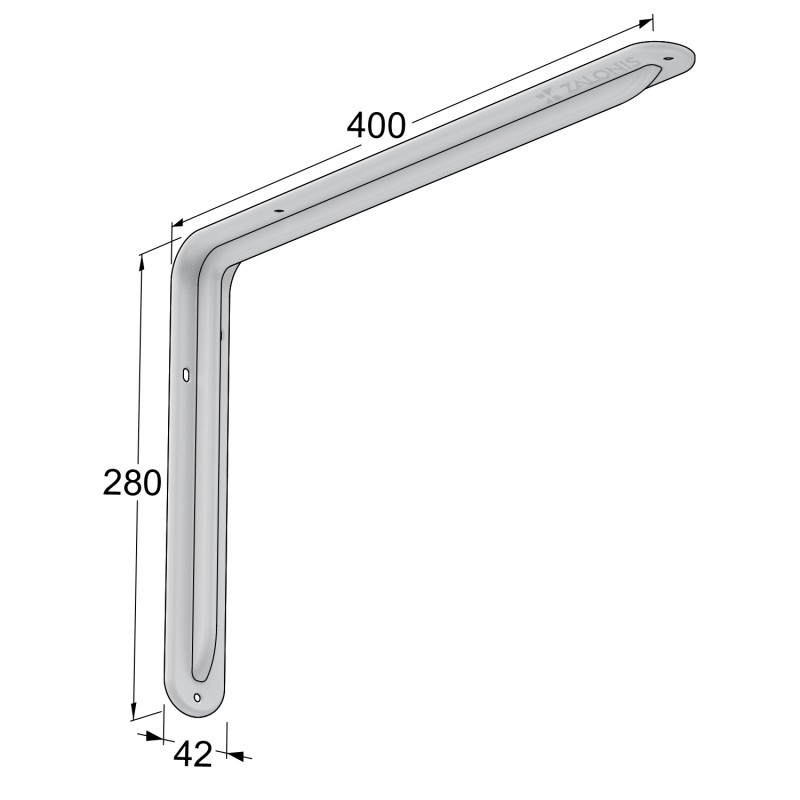 SHELF BRACKET m.108 / 400x280mm / 35Kg/PAIR / WHITE