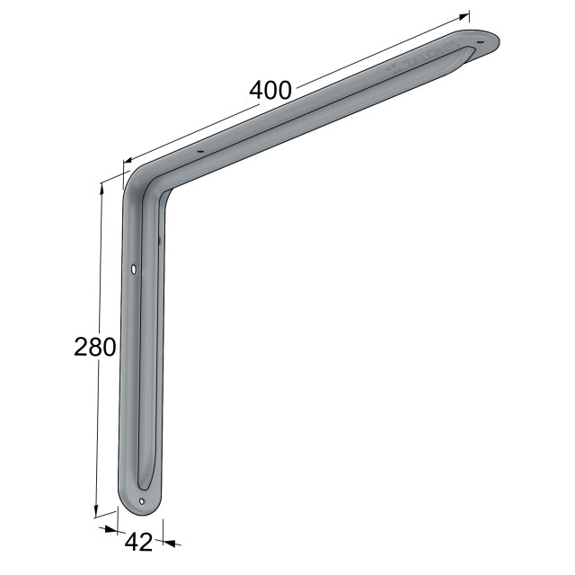 SHELF BRACKET m.108 / 400x280mm / 35Kg/PAIR / GRAY