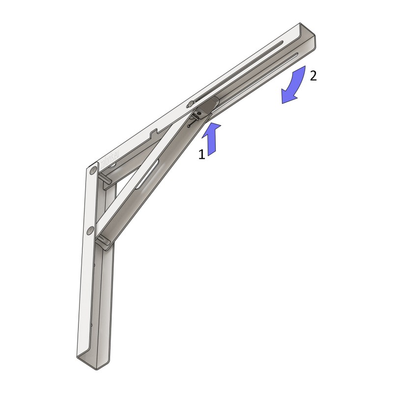 FOLDING BRACKET 40x30 100kg / WHITE HEAVY DUTY FOLDING BRACKETS / 100Kg/pair