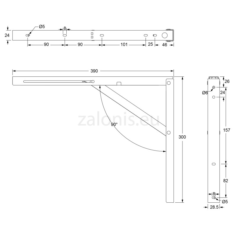 FOLDING BRACKET 40x30 100kg / WHITE HEAVY DUTY FOLDING BRACKETS / 100Kg/pair