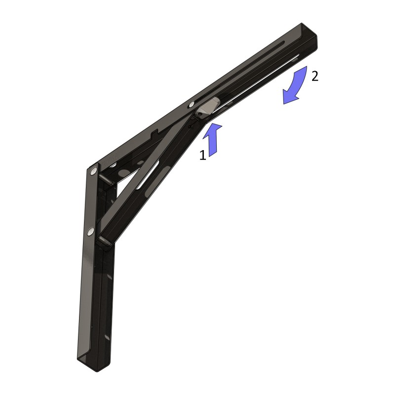 FOLDING BRACKET 20x16 100kg / BLACK HEAVY DUTY FOLDING BRACKETS / 100Kg/pair
