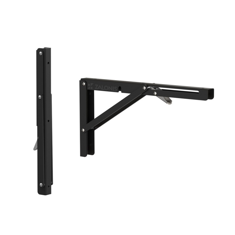 FOLDING BRACKET 30x16 / 80kg / BLACK