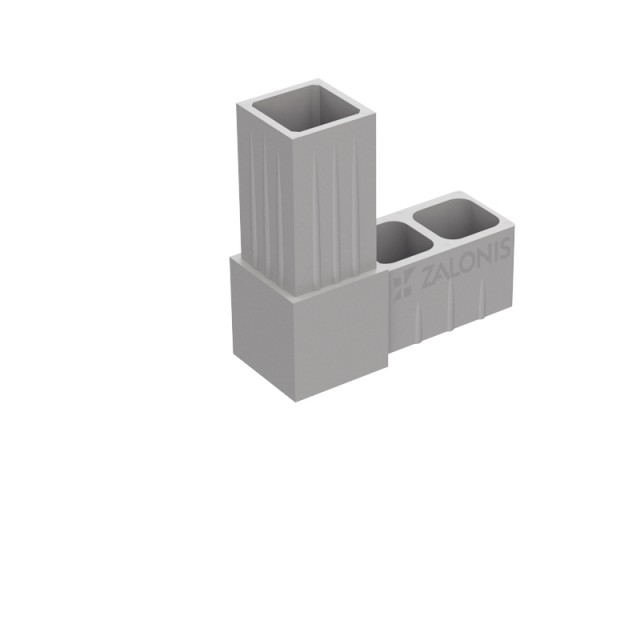 L TYPE 2 WAY CONNECTOR 25x25 / GRAY