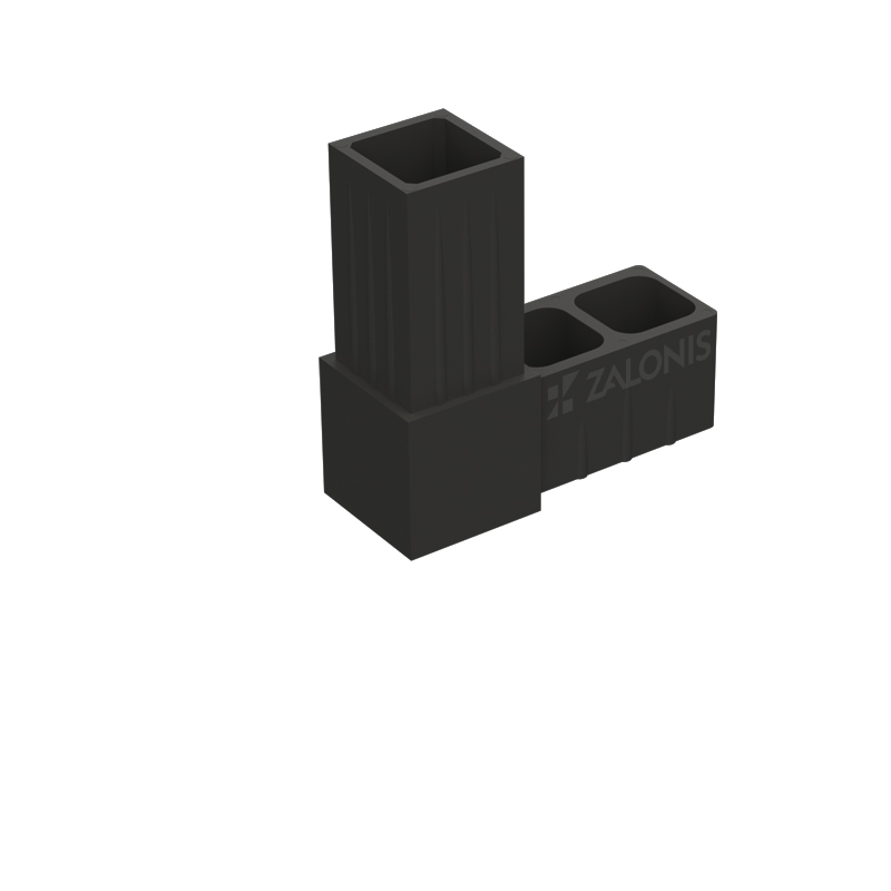 L-TYPE 2 WAY CONNECTOR 25x25 / BLACK SQUARE TUBE 25x25 SHELF SYSTEM