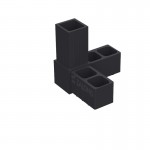 L TYPE 3 WAY CONNECTOR 25x25 / BLACK