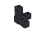 L TYPE 3 WAY CONNECTOR 25x25 / BLACK