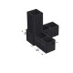 L TYPE 3 WAY CONNECTOR 25x25 / BLACK