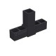 T TYPE 3 WAY CONNECTOR 25x25 / BLACK SQUARE TUBE 25x25 SHELF SYSTEM