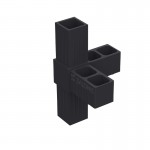 L TYPE 4 WAY CONNECTOR 25x25 / BLACK