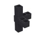 L TYPE 4 WAY CONNECTOR 25x25 / BLACK