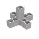 5 WAY CONNECTOR 25x25 / GRAY