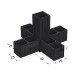 5 WAY CONNECTOR 25x25 / BLACK SQUARE TUBE 25x25 SHELF SYSTEM