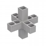 6 WAY CONNECTOR 25x25 / GRAY