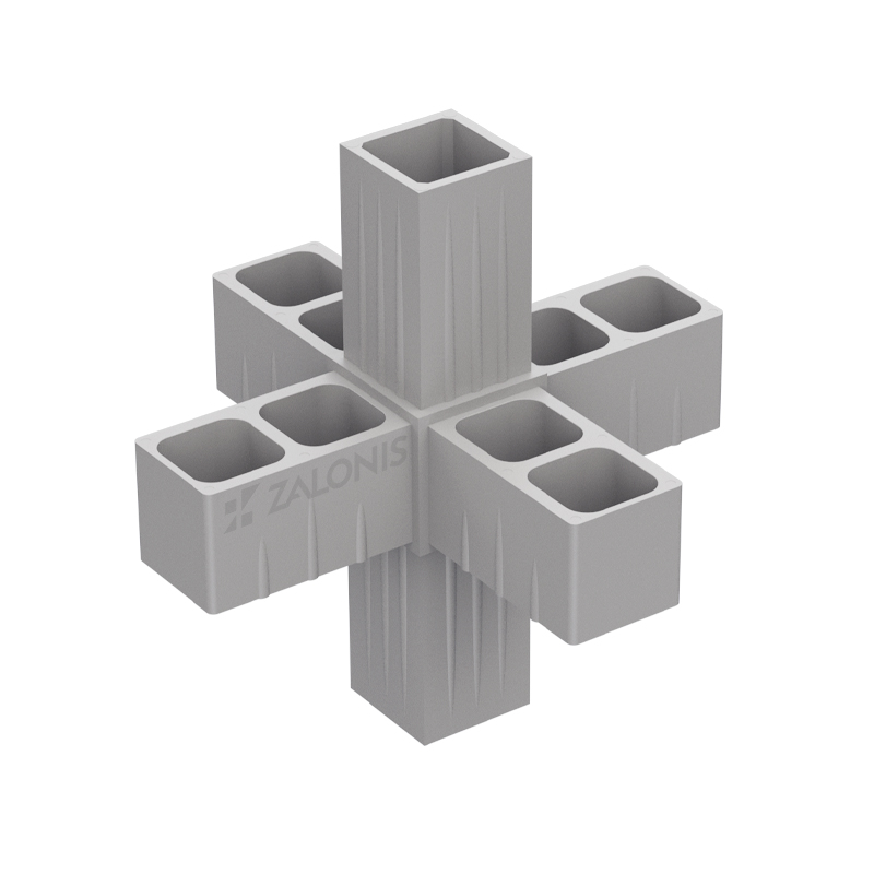 6 WAY CONNECTOR 25x25 / GRAY
