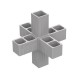 6 WAY CONNECTOR 25x25 / GRAY