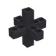 6 WAY CONNECTOR 25x25 / BLACK