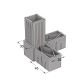 L TYPE 3 WAY CONNECTOR 30x30 / GRAY