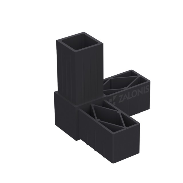 L TYPE 3 WAY CONNECTOR 30x30 / BLACK