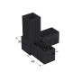 L TYPE 3 WAY CONNECTOR 30x30 / BLACK