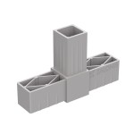 T TYPE 3 WAY CONNECTOR 30x30 / GRAY