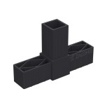T TYPE 3 WAY CONNECTOR 30x30 / BLACK