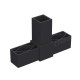 T TYPE 3 WAY CONNECTOR 30x30 / BLACK