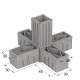 5 WAY CONNECTOR 30x30 / GRAY SQUARE TUBE 30x30 SHELF SYSTEM
