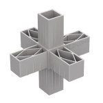 6 WAY CONNECTOR 30x30 / GRAY