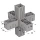 6 WAY CONNECTOR 30x30 / GRAY
