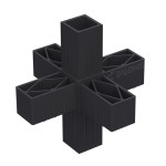 6 WAY CONNECTOR 30x30 / BLACK