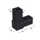 L-TYPE 2 WAY CONNECTOR 40x40 / BLACK SQUARE TUBE 40x40 SHELF SYSTEM