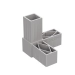 L TYPE 3 WAY CONNECTOR 40x40 / GRAY
