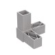 L TYPE 3 WAY CONNECTOR 40x40 / GRAY SQUARE TUBE 40x40 SHELF SYSTEM