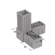L TYPE 3 WAY CONNECTOR 40x40 / GRAY SQUARE TUBE 40x40 SHELF SYSTEM