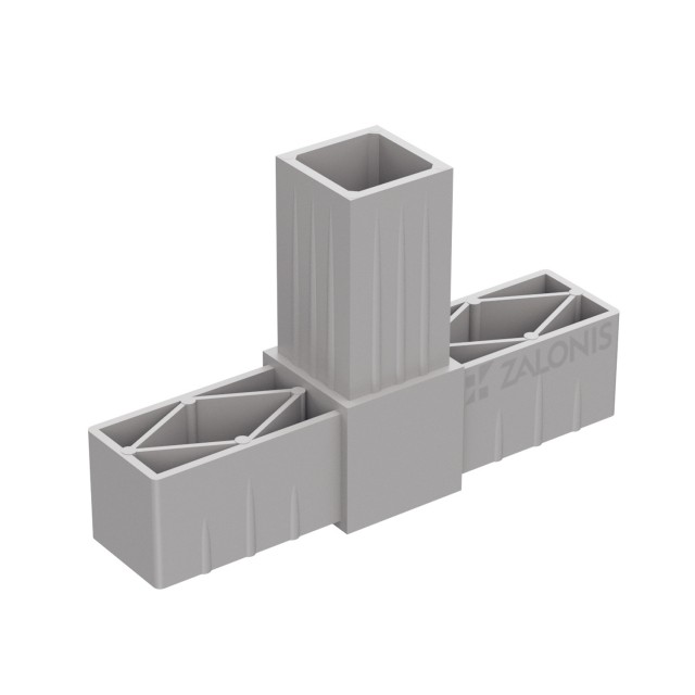 T TYPE 3 WAY CONNECTOR 40x40 / GRAY