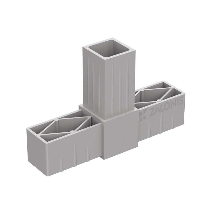 T TYPE 3 WAY CONNECTOR 40x40 / GRAY