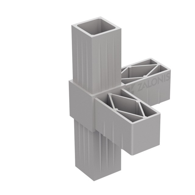 L TYPE 4 WAY CONNECTOR 40x40 / GRAY
