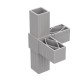 L TYPE 4 WAY CONNECTOR 40x40 / GRAY