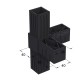 L TYPE 4 WAY CONNECTOR 40x40 / BLACK SQUARE TUBE 40x40 SHELF SYSTEM