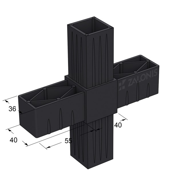 CROSS CONNECTOR 40x40 / BLACK