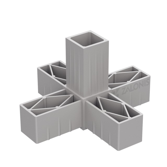 5 WAY CONNECTOR 40x40 / GRAY