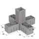 5 WAY CONNECTOR 40x40 / GRAY