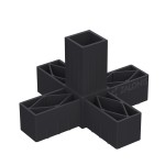 5 WAY CONNECTOR 40x40 / BLACK