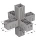 6 WAY CONNECTOR 40x40 / GRAY